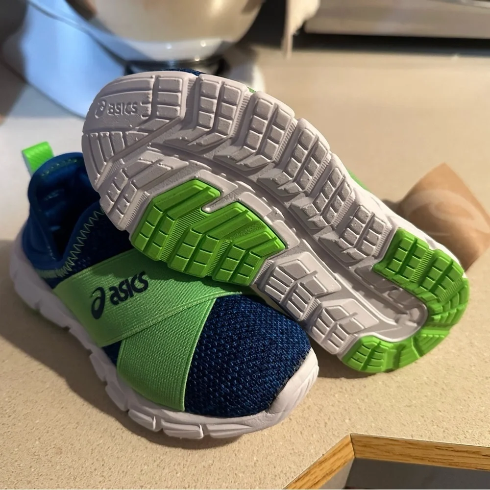 Asics Kids' Vibrant Blue and Lime Sneakers